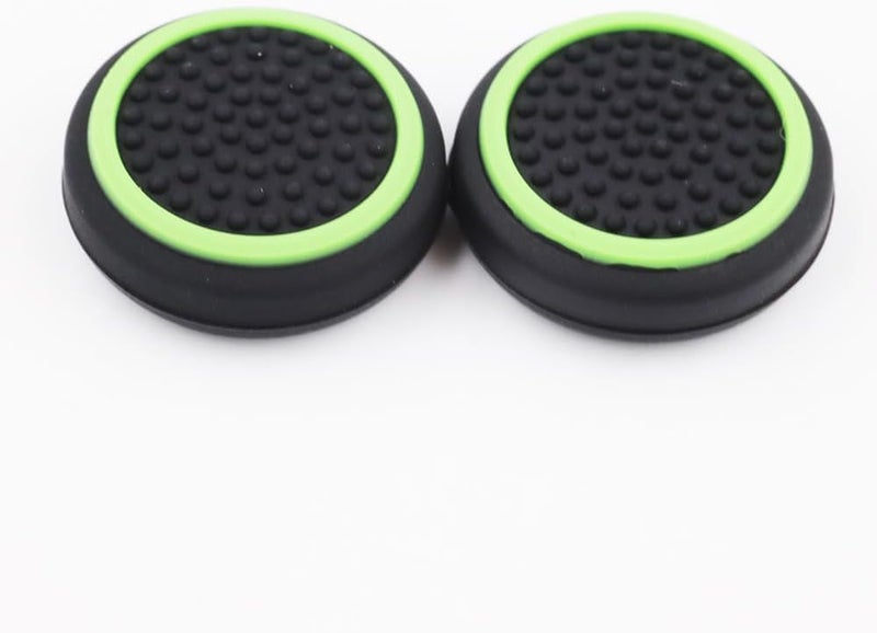 LightFairy 2 PCS Thumb Stick Grips Cover Thumbstick Caps for Steam Deck Handle Silicone Cap Grips (Green Black) - Image 2